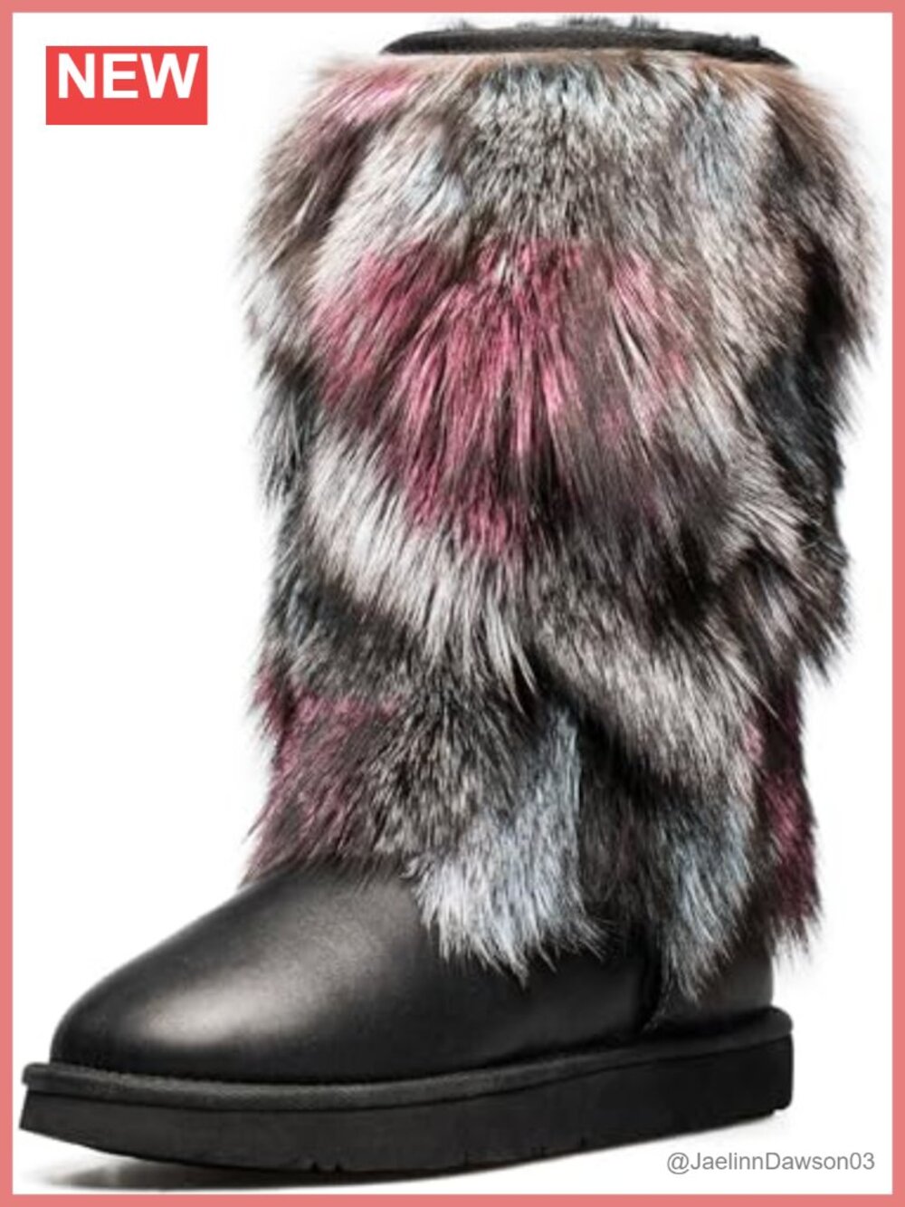 Women's Sheepskin Furry Comfortable Winter Boot, Cowhide Upper, Round Toe, Low